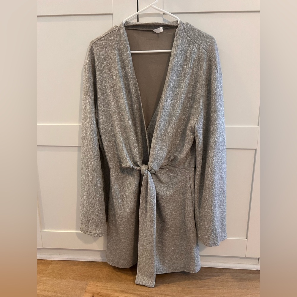 Shimmer Tie-Front dress - Silver